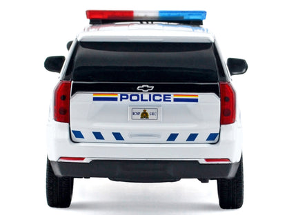 2025 Chevrolet Tahoe PPV "RCMP (Royal Canadian Mounted Police)" White with Stripes Flashing Light Bar and Front Rear Lights Sounds 1/24 Diecast Model Car by Motormax <h2>2025 Motormax</h2> <p>High-qua