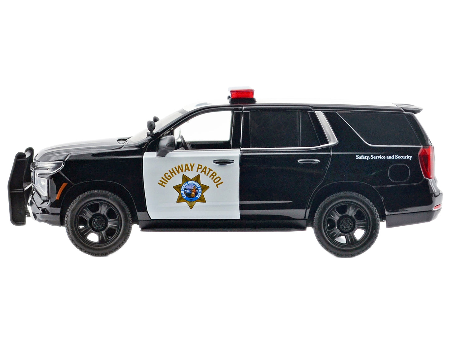 2025 Chevrolet Tahoe PPV "CHP (California Highway Patrol)" Black and White with Flashing Light Bar Front Rear Lights Sounds 1/24 Diecast Model Car by Motormax <h2>2025 Motormax</h2> <p>High-quality pe