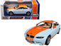 BMW M3 Coupe with "Gulf Oil" Livery Light Blue Orange Stripe 1/24 Diecast Model Car by Motormax <h2>BMW Motormax</h2> <p>High-quality perfect for collectors and enthusiasts. Features detailed interior