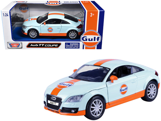Audi TT Coupe "Gulf Oil" Light Blue with Orange Stripes Die-Cast Collection" 1/24 Diecast Model Car by Motormax <h2>Audi Motormax</h2> <p>High-quality perfect for collectors and enthusiasts. Features
