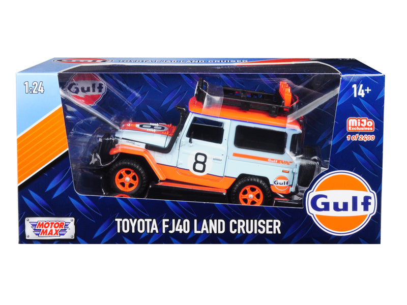 Toyota FJ40 Land Cruiser #8 "Gulf Oil" White Limited Edition to 2400 pieces Worldwide 1/24 Diecast Model Car by Motormax <h2>Toyota Motormax</h2> <p>High-quality perfect for collectors and enthusiasts