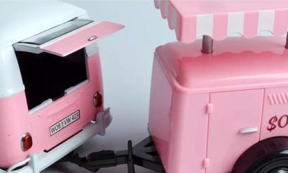 Volkswagen T1 Delivery Van with Ice-Cream Trailer Pink and White "Ice-Cream Shop" 1/24 Diecast Model Car by Motormax <h2>Volkswagen Motormax</h2> <p>High-quality perfect for collectors enthusiasts. Fe