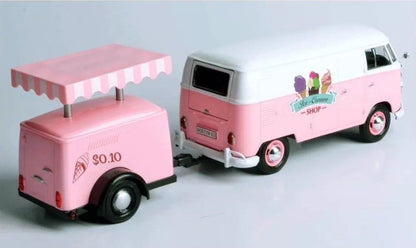 Volkswagen T1 Delivery Van with Ice-Cream Trailer Pink and White "Ice-Cream Shop" 1/24 Diecast Model Car by Motormax <h2>Volkswagen Motormax</h2> <p>High-quality perfect for collectors enthusiasts. Fe