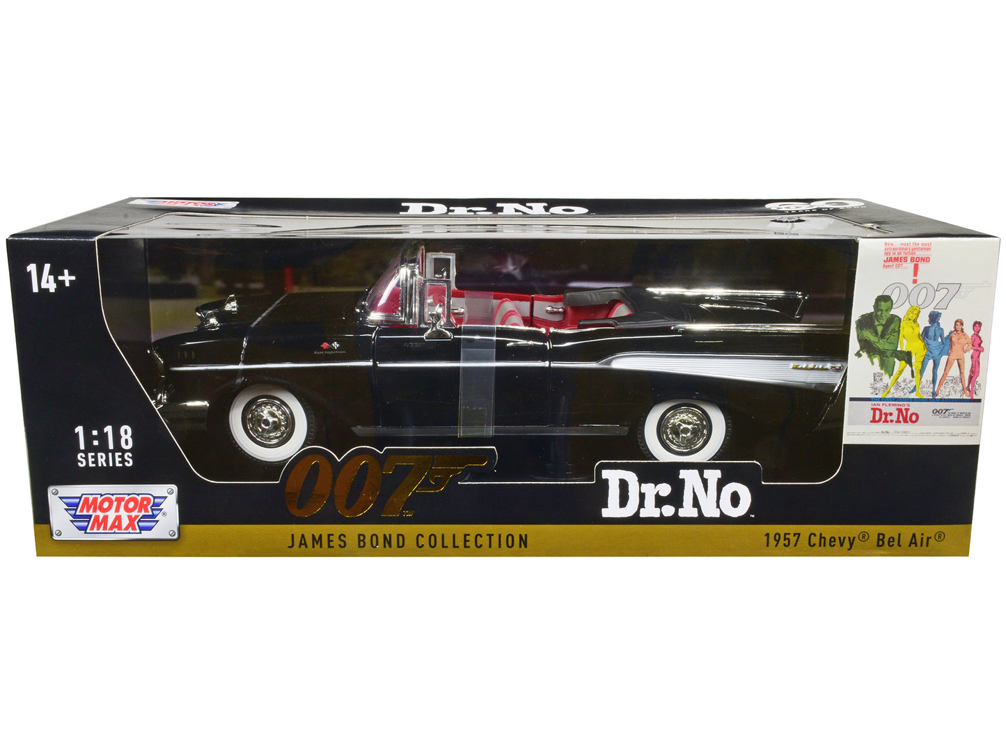 1957 Chevrolet Bel Air Convertible Black James Bond 007 "Dr. No" (1962) Movie 1/18 Diecast Model Car by Motormax <h2>1957 Motormax</h2> <p>High-quality perfect for collectors and enthusiasts. Features