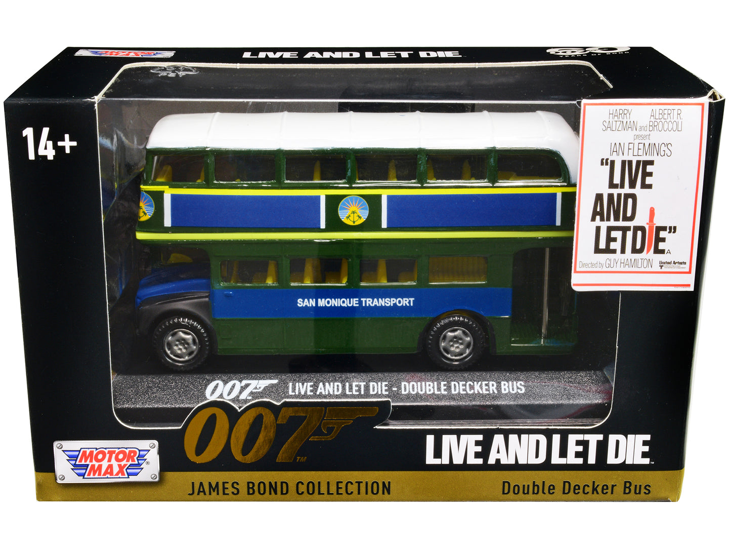 Double Decker Bus "San Monique Transport" James Bond 007 "Live and Let Die" (1973) Movie "James Collection" Series Diecast Model Car by Motormax <h2>Double Motormax</h2> <p>High-quality perfect for co