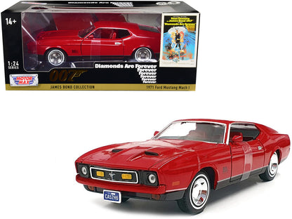 1971 Ford Mustang Mach 1 Red James Bond 007 "Diamonds are Forever" (1971) Movie "James Collection" Series 1/24 Diecast Model Car by Motormax <h2>1971 Motormax</h2> <p>High-quality perfect for collecto