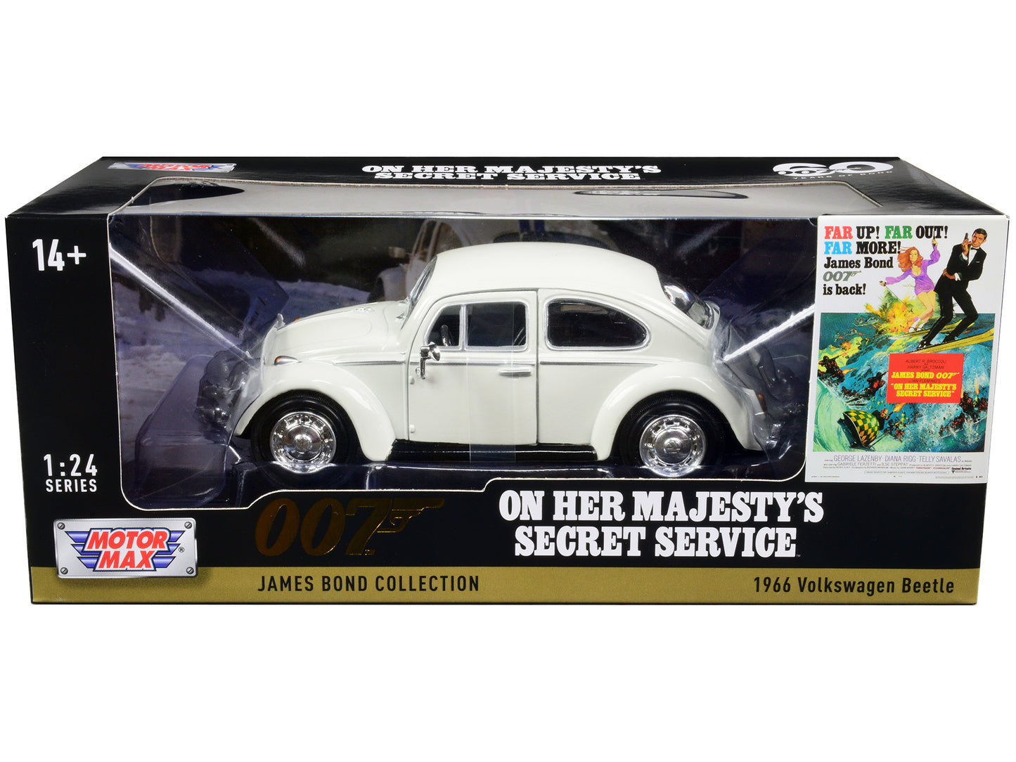 1966 Volkswagen Beetle White James Bond 007 "On Her Majesty's Secret Service" (1969) Movie "James Collection" Series 1/24 Diecast Model Car by Motormax <h2>1966 Motormax</h2> <p>High-quality perfect f