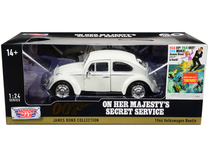 1966 Volkswagen Beetle White James Bond 007 "On Her Majesty's Secret Service" (1969) Movie "James Collection" Series 1/24 Diecast Model Car by Motormax <h2>1966 Motormax</h2> <p>High-quality perfect f