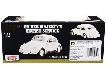 1966 Volkswagen Beetle White James Bond 007 "On Her Majesty's Secret Service" (1969) Movie "James Collection" Series 1/24 Diecast Model Car by Motormax <h2>1966 Motormax</h2> <p>High-quality perfect f