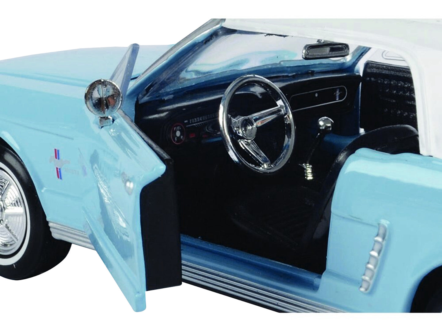 1964 1/2 Ford Mustang Light Blue with White Top James Bond 007 "Thunderball" (1965) Movie "James Collection" Series 1/24 Diecast Model Car by Motormax <h2>1964 Motormax</h2> <p>High-quality perfect fo