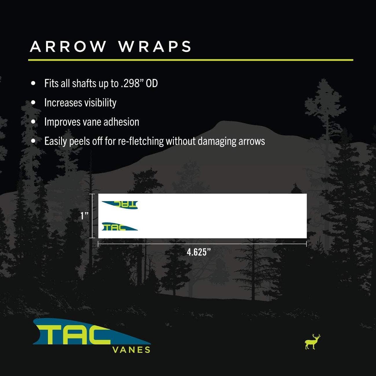 Tac Vanes 4.625" Standard Arrow Wraps - White (13 pack)