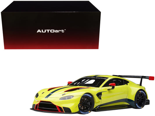 2018 Aston Martin Vantage GTE Le Mans PRO Presentation Car Lemon Green Metallic with Carbon and Red Accents "Aston Racing" 1/18 Model by Autoart <h2>2018 Autoart</h2> <p>High-quality diecast perfect f