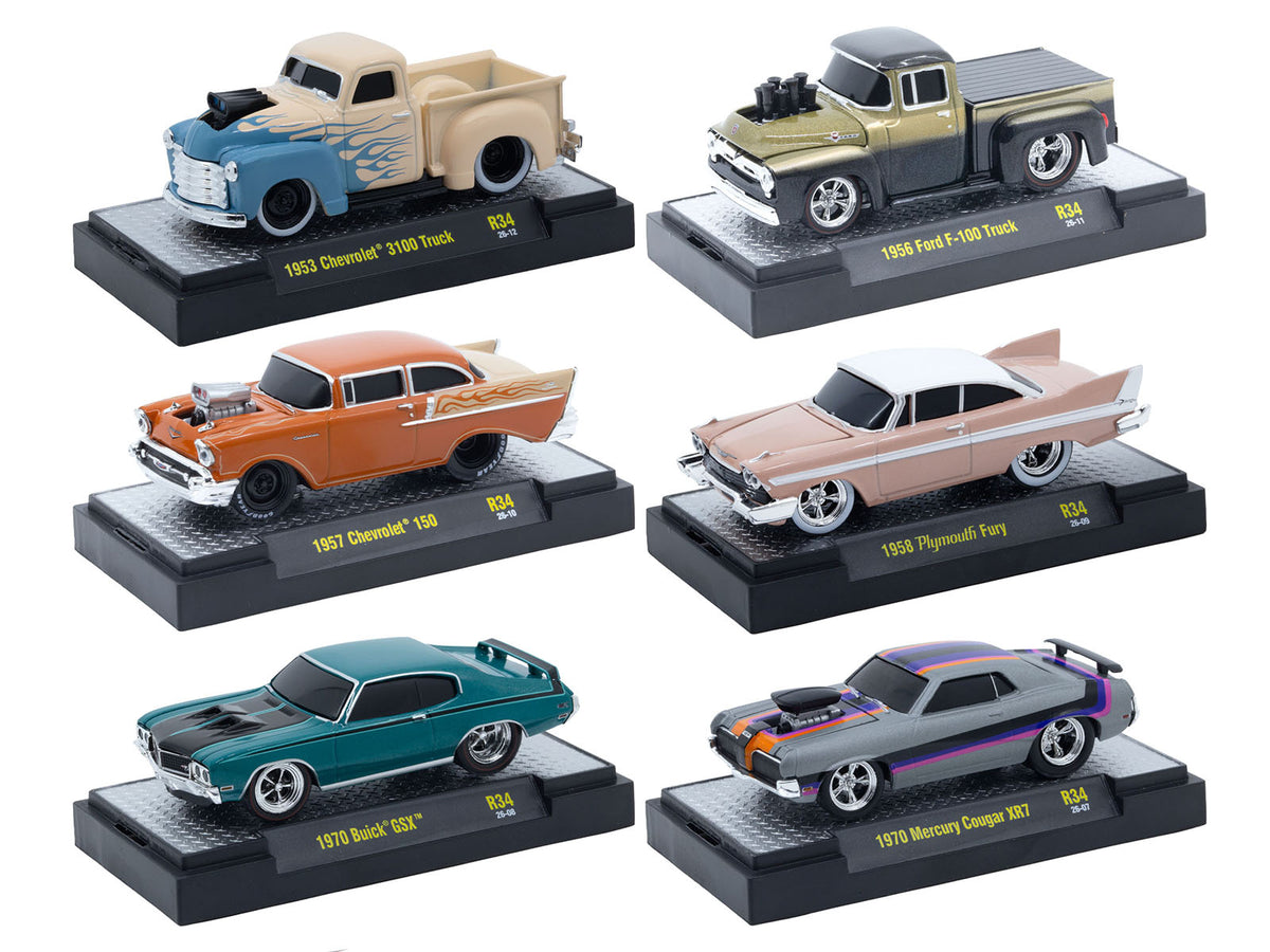 6 Cars Release #34 IN CASES 1/64 Diecast Model Car - M2