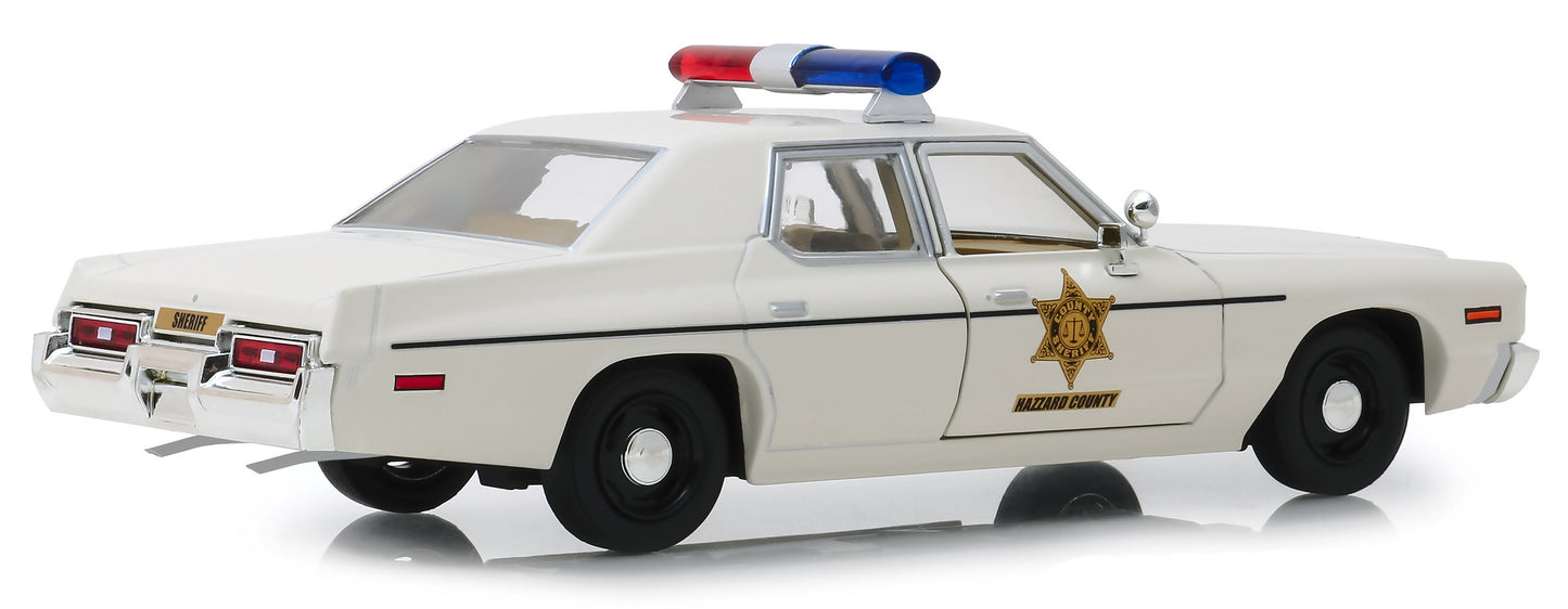 1975 Dodge Monaco Cream "Hazzard County Sheriff" 1/24 Diecast Model Car by Greenlight