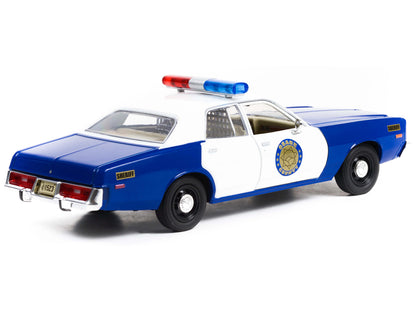GreenLight 1975 Plymouth Fury "Osage County Sheriff" Blue and White 1/24 Diecast Model Car by <h2>1975 Greenlight</h2> <p>High-quality perfect for collectors enthusiasts. Features detailed interior ex