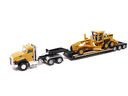 CAT Caterpillar CT660 Day Cab Tractor Yellow with Lowboy Trailer and 163H Motor Grader 1/87 (HO) Diecast Model by Masters <h2>CAT Masters</h2> <p>High-quality car perfect for collectors enthusiasts. F
