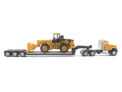 CAT Caterpillar CT681 Day Cab Tractor Yellow with Lowboy Trailer and 950G Wheel Loader 1/87 (HO) Diecast Model by Masters <h2>CAT Masters</h2> <p>High-quality car perfect for collectors enthusiasts. F