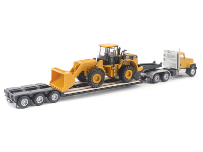 CAT Caterpillar CT681 Day Cab Tractor Yellow with Lowboy Trailer and 950G Wheel Loader 1/87 (HO) Diecast Model by Masters <h2>CAT Masters</h2> <p>High-quality car perfect for collectors enthusiasts. F