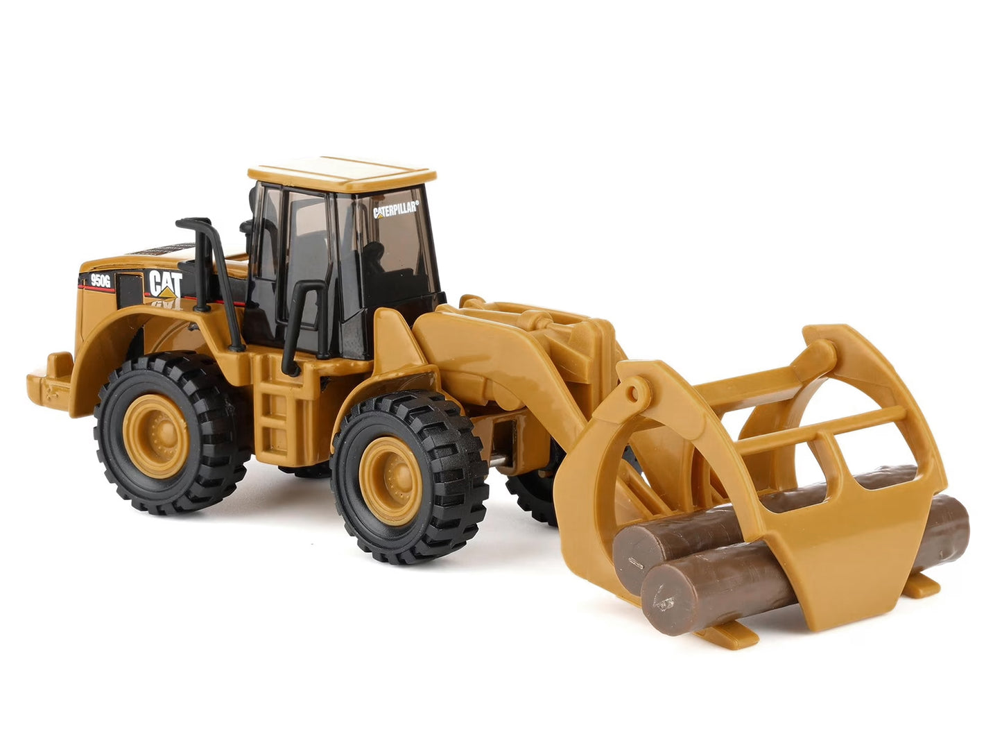 CAT Caterpillar 950G Wheel Loader Yellow with Log Fork and Wood Accessories 1/87 (HO) Diecast Model by Masters <h2>CAT Masters</h2> <p>High-quality car perfect for collectors enthusiasts. Features det