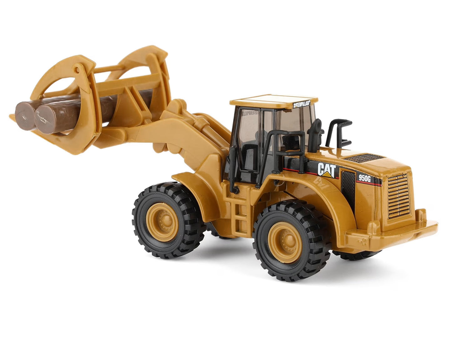CAT Caterpillar 950G Wheel Loader Yellow with Log Fork and Wood Accessories 1/87 (HO) Diecast Model by Masters <h2>CAT Masters</h2> <p>High-quality car perfect for collectors enthusiasts. Features det