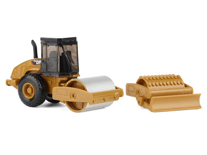CAT Caterpillar CS56 Roller with Interchangeable Front Attachment Yellow 1/87 (HO) Diecast Model by Masters <h2>CAT Masters</h2> <p>High-quality car perfect for collectors and enthusiasts. Features de