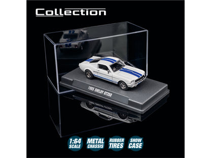 1965 Shelby GT350 White with Blue Stripes "Collection" Series 1/64 Diecast Model Car by Majorette