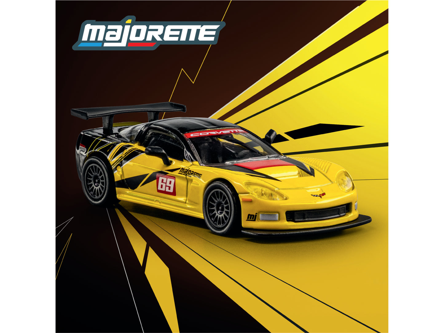 2005 Chevrolet Corvette C6R #69 Yellow and Black "Collection" Series 1/64 Diecast Model Car by Majorette