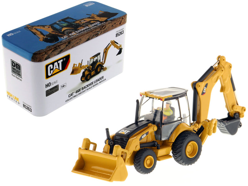 CAT Caterpillar 450E Backhoe Loader with Operator "High Line" Series 1/87 (HO) Scale Diecast Model by Masters <h2> Masters</h2> <p>High-quality car perfect for collectors and enthusiasts. Features det