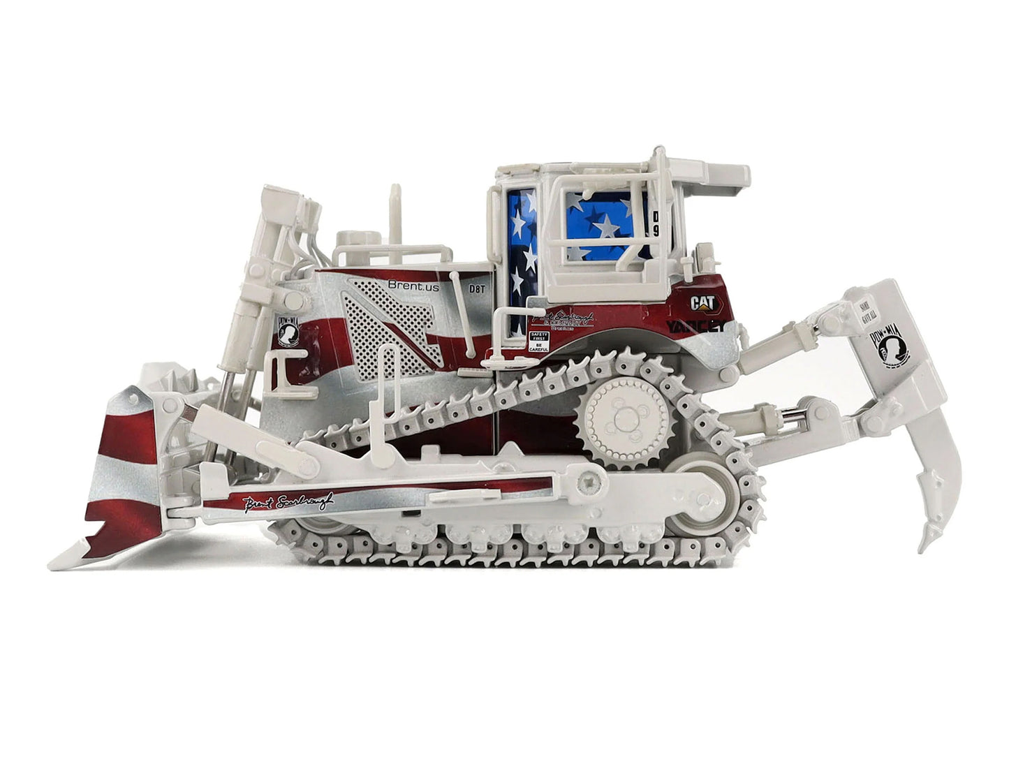 CAT Caterpillar D8T Track Type Tractor with Single Shank Ripper "Brent Scarbrough & Co." Patriotic Livery "High Line" Series 1/50 Diecast Model by Masters <h2>CAT Masters</h2> <p>High-quality car perf