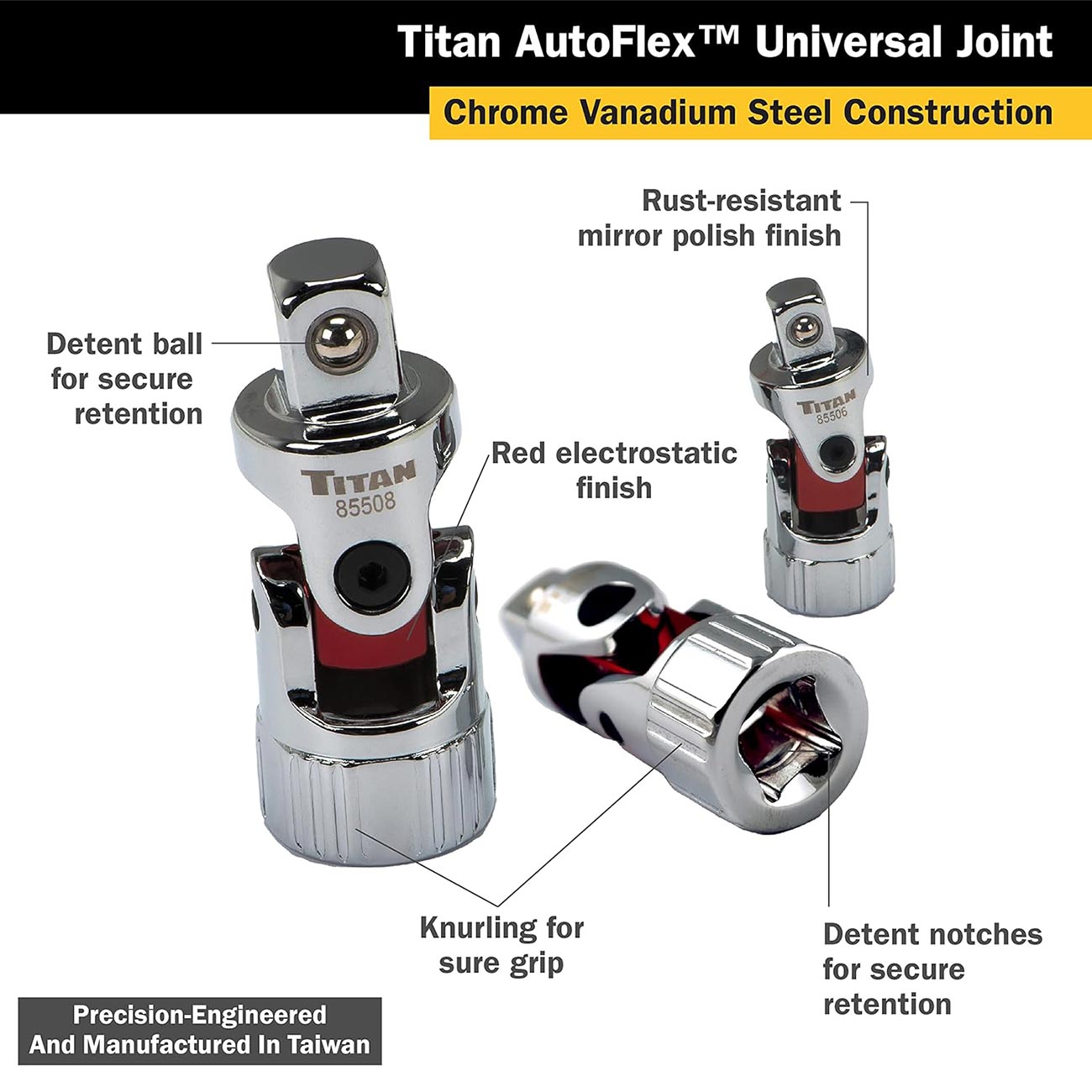 Titan Tools Auto Flex Universal Joint Socket Set (3-Piece)