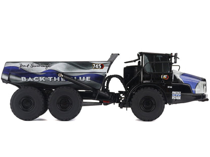 CAT Caterpillar 745 Articulated Dump Truck "Brent Scarbrough & Co. - Back the Blue" Black with Graphics "High Line" Series 1/50 Diecast Model by Masters <h2>CAT Masters</h2> <p>High-quality car perfec