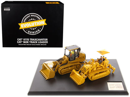 CAT Caterpillar 977D Traxcavator (Circa 1955-1960) and 963K Track Loader (Current) with Operators "Evolution Series" 1/50 Diecast Models by Masters <h2>CAT Masters</h2> <p>High-quality model car perfe