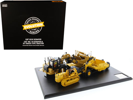 CAT Caterpillar 621K Tractor Scraper and D7 Track-Type with No. 70 Set "Evolution Series" 1/50 Diecast Models by Masters <h2>CAT Masters</h2> <p>High-quality model car perfect for collectors enthusias