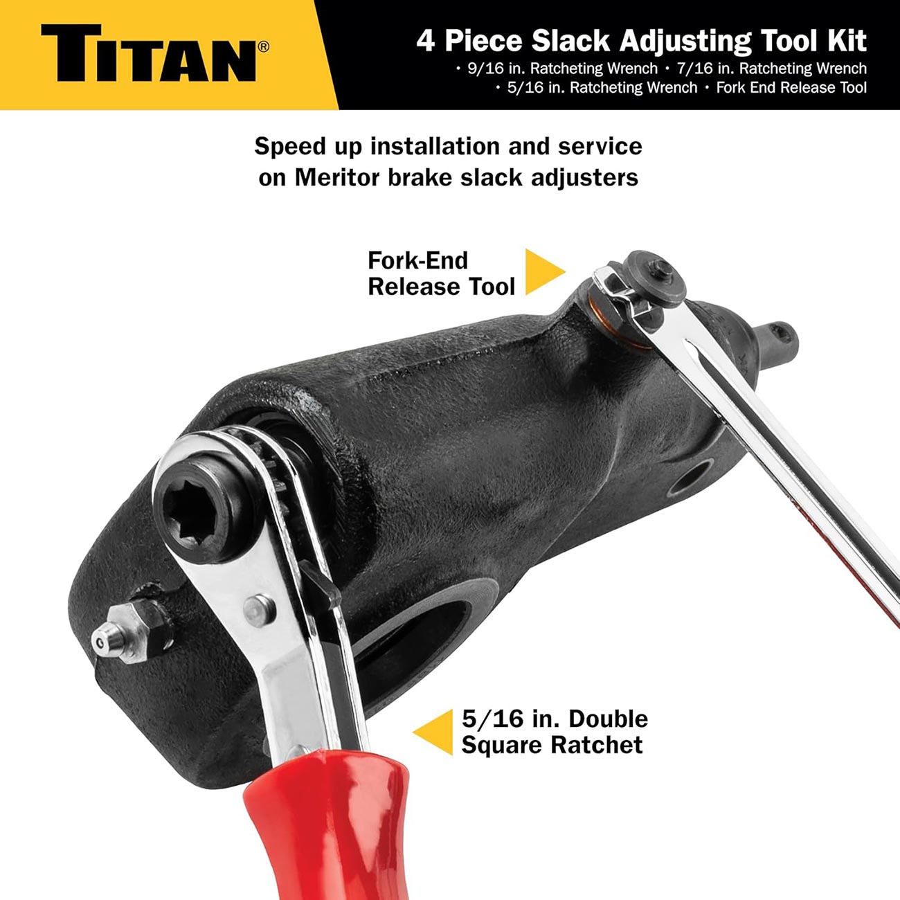 Titan 4 pc Brake Slack Adjusting Tool Set