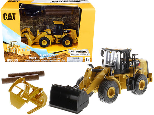 CAT Caterpillar 950M Wheel Loader with Bucket and Log Fork Two Poles "Play & Collect!" 1/64 Diecast Model by Masters <h2>CAT Masters</h2> <p>High-quality car perfect for collectors enthusiasts. Featur