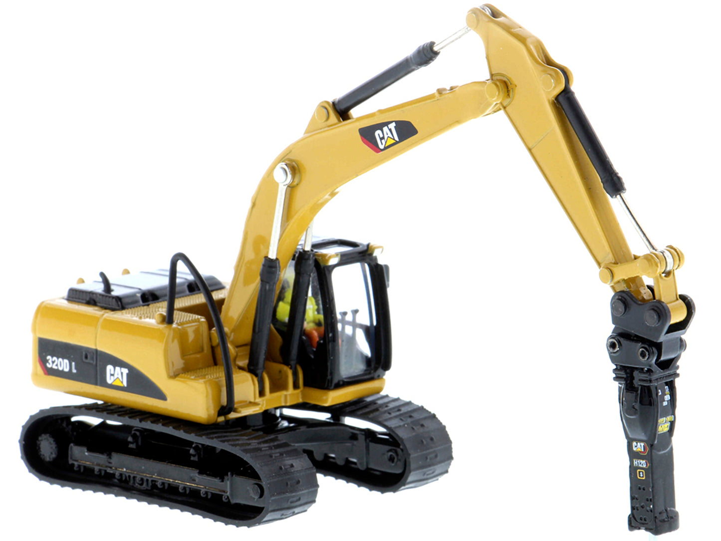 CAT Caterpillar 320D L Hydraulic Excavator with Multiple Work Tools and Operator "High Line" Series 1/87 (HO) Scale Diecast Model by Masters <h2>CAT Masters</h2> <p>High-quality car perfect for collec