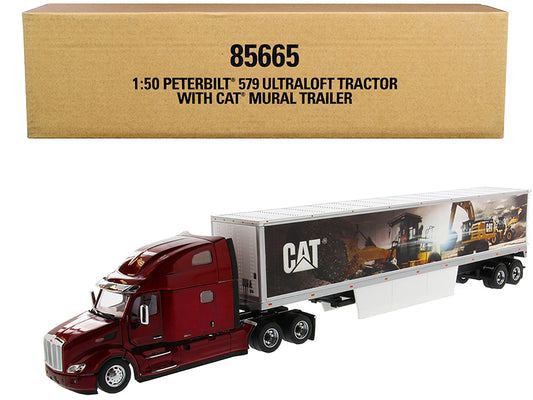 Peterbilt 579 UltraLoft Truck Tractor Red with "CAT Caterpillar" Mural Dry Van Trailer "Transport Series" 1/50 Diecast Model by Masters <h2>Peterbilt Masters</h2> <p>High-quality car perfect for colle