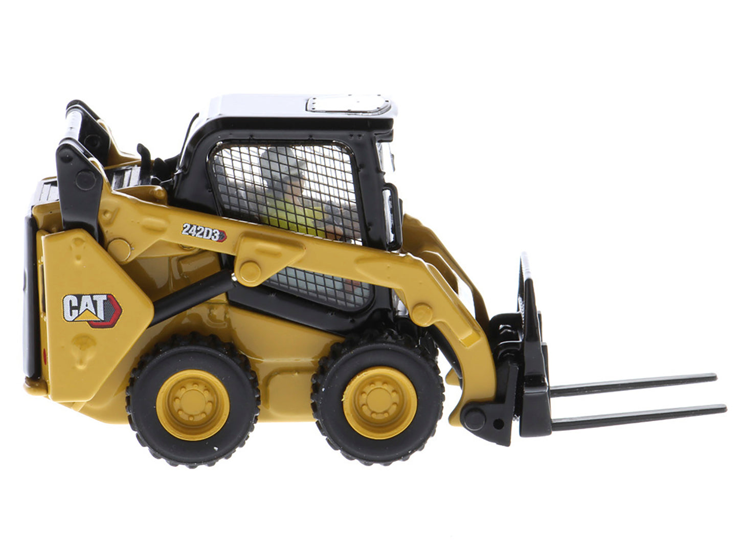 CAT Caterpillar 242D3 Wheeled Skid Steer Loader with Work Tools and Operator Yellow "High Line Series" 1/50 Diecast Model by Masters <h2>CAT Masters</h2> <p>High-quality car perfect for collectors ent