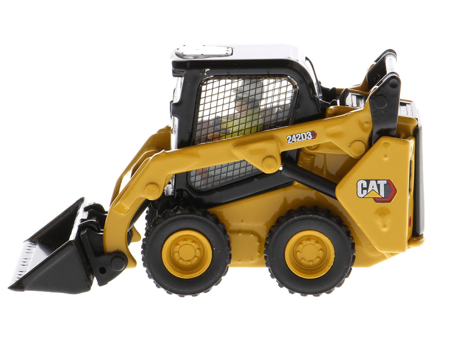 CAT Caterpillar 242D3 Wheeled Skid Steer Loader with Work Tools and Operator Yellow "High Line Series" 1/50 Diecast Model by Masters <h2>CAT Masters</h2> <p>High-quality car perfect for collectors ent