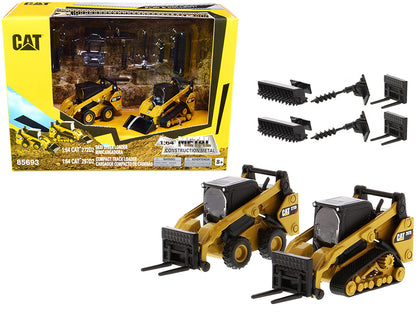 Set of 2 pieces CAT Caterpillar 272D2 Skid Steer Loader and 297D2 Compact Track with Accessories 1/64 Diecast Models by Masters <h2>Set Masters</h2> <p>High-quality model car perfect for collectors en