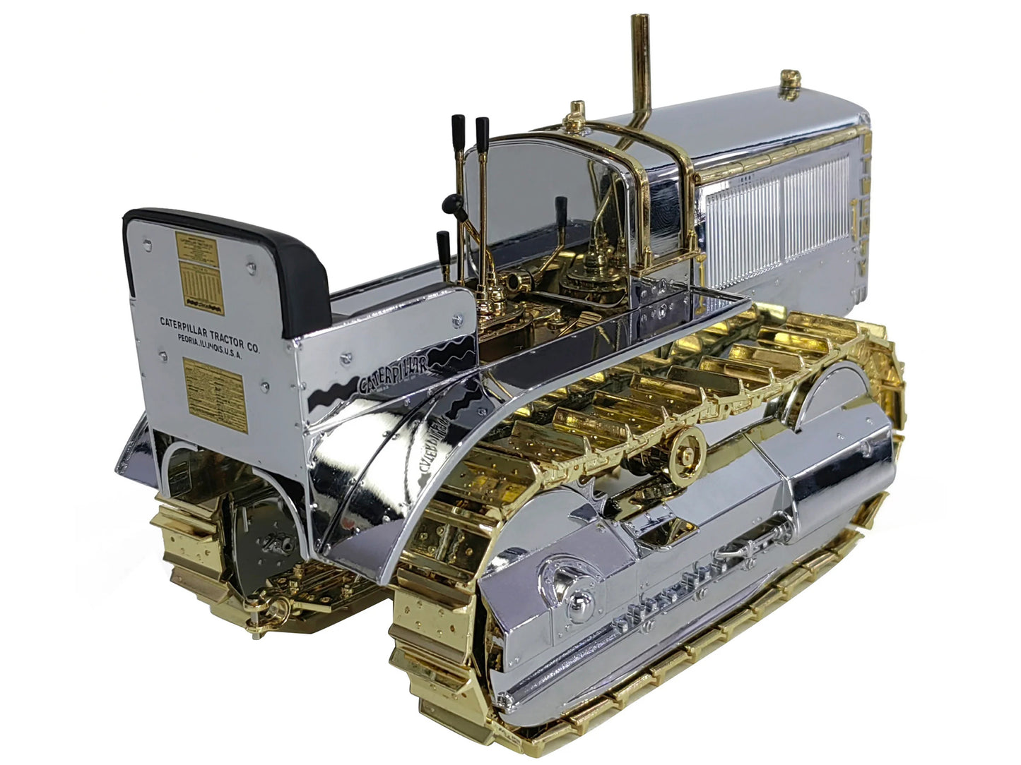CAT Caterpillar Twenty Tractor "100th Anniversary" Chrome and Gold "Centennial Series" 1/16 Diecast Model by Masters <h2>CAT Masters</h2> <p>High-quality car perfect for collectors enthusiasts. Featur