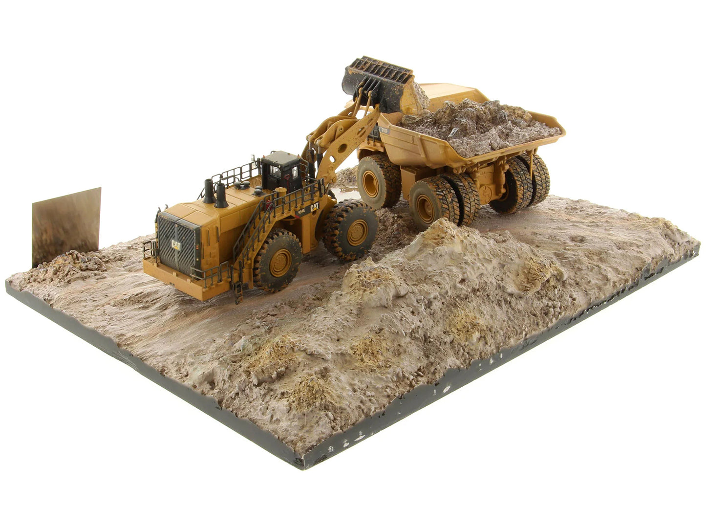CAT Caterpillar 994K Wheel Loader and 797 Mining Truck Yellow (Weathered) Set of 2 Pieces "Weathered Series" 1/125 Diecast Model by Masters <h2>CAT Masters</h2> <p>High-quality car perfect for collect
