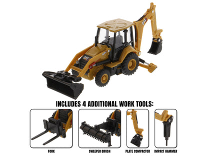 CAT Caterpillar 420 XE Backhoe Loader with Work Tools Yellow 1/64 Diecast Model by Masters <h2>CAT Masters</h2> <p>High-quality car perfect for collectors and enthusiasts. Features detailed interior e