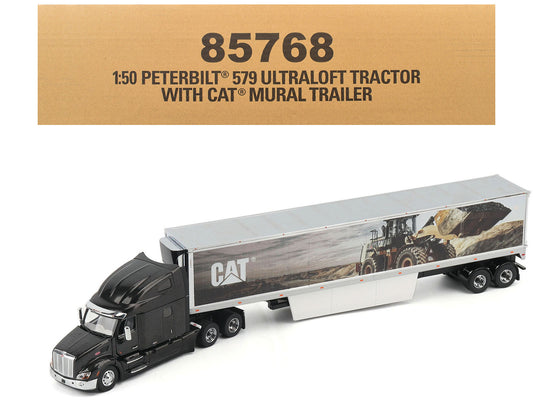 Peterbilt 579 UltraLoft Truck Tractor Black Metallic with "CAT Caterpillar" Mural Trailer "Transport Series" 1/50 Diecast Model by Masters <h2>Peterbilt Masters</h2> <p>High-quality car perfect for co