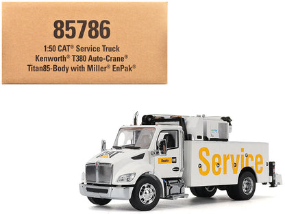 Kenworth T380 Auto-Crane Titan 85 Truck with Miller EnPak White "Transport Series" 1/50 Diecast Model by Masters <h2>Kenworth Masters</h2> <p>High-quality car perfect for collectors and enthusiasts. F