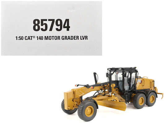CAT Caterpillar 140 LVR Motor Grader Yellow with Black Top "High Line" Series 1/50 T&y Diecast Model by T&y Diecast Masters