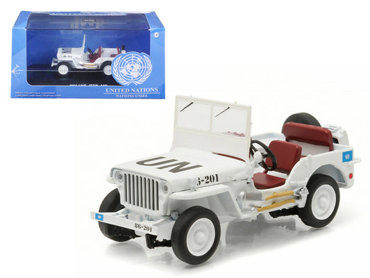 1944 Jeep Willys UN United Nations White 1/43 Diecast Model Car - Greenlight