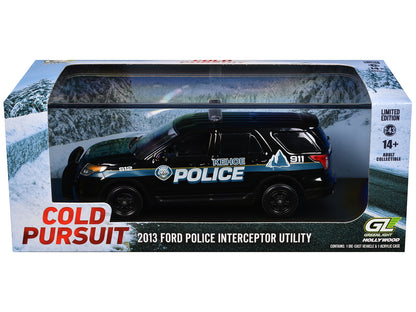 GreenLight 2013 Ford Police Interceptor Utility "Kehoe Department Kehoe Colorado" Black with White Stripes "Cold Pursuit" (2019) Movie 1/43 Diecast Model Car by <h2>2013 Greenlight</h2> <p>High-qualit