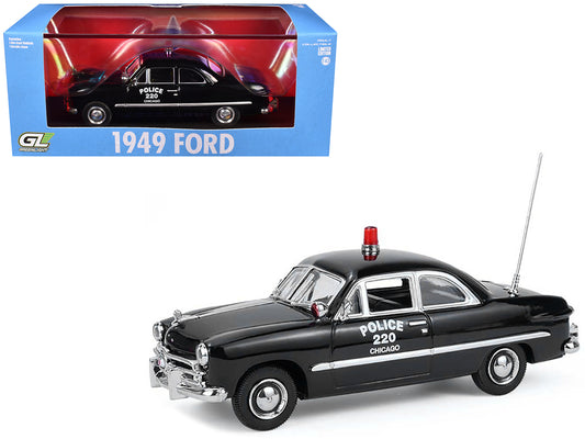 1949 Ford Custom Police Car "Chicago Police Department" Black 1/64 T&y Diecast Model Car by Greenlight