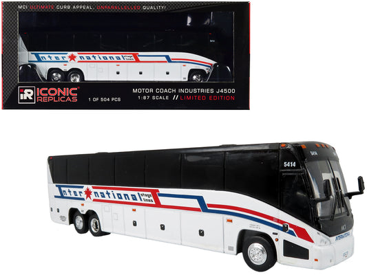 MCI J4500 Coach Bus "International Stage Lines" White "The Bus & Motorcoach Collection" Limited Edition to 504 pieces Worldwide 1/87 (HO) T&y Diecast Model by Iconic Replicas